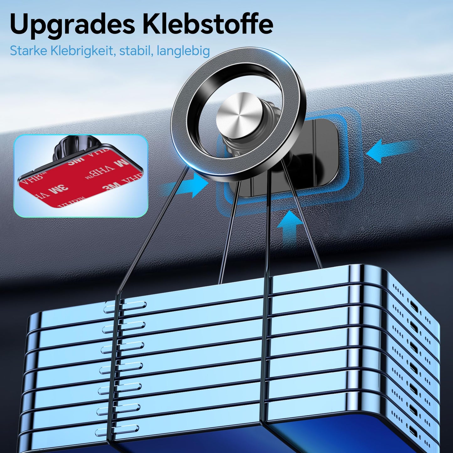 Magsafe Smartphone Car Mount (20 Strong Magnets, 360° Rotatable)