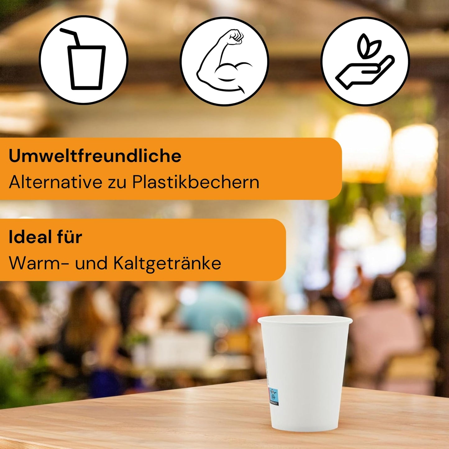 LogiPack GeRo 260ml coffee cups (200 pieces): Heat-resistant hot beverage cups