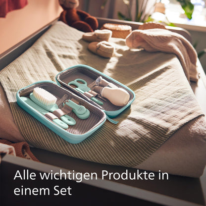 Philips Avent Baby Care Starter Set with 9 accessories including nasal aspirator and finger toothbrush