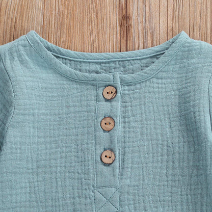 Zweiteiler Babykleidung-Set für Jungen & Mädchen: Weiches Outfit mit T-Shirt + Hose