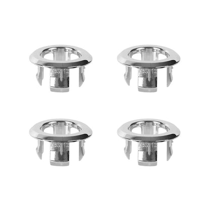 4er-Set Waschbecken/Spüle Überlaufloch-Abdeckung | Rund aus ABS-Kunststoff (Silber-Typ B)