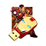 Iron Man Mask USB 2.0 Flash Drive 64GB Made of Metal with LED Light Eyes, Waterproof, Gift Idea