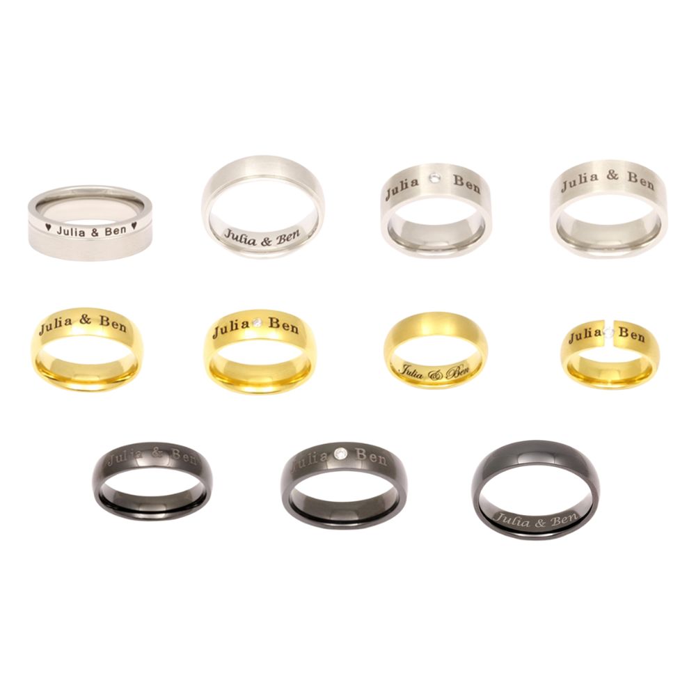 Juwelier Schönschmied 'Mila' ladies' partner wedding ring made of stainless steel &amp; zirconia