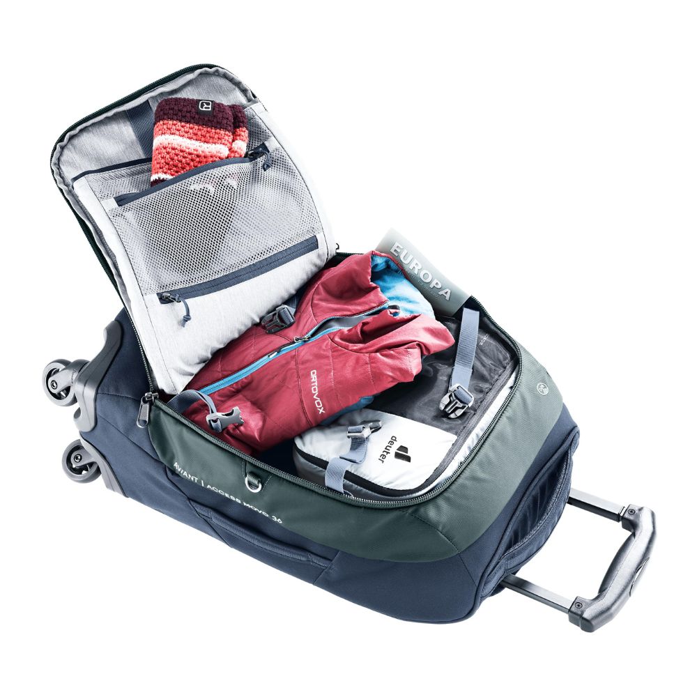 DEUTER 'Aviant Access Movo 36' Hand Luggage Trolley: Front Opening (Teal-Ink)