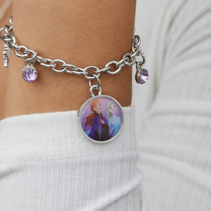 Disney 'Die Eiskönigin' Kristall Metall-Stein Charm-Armband für Damen - 17cm