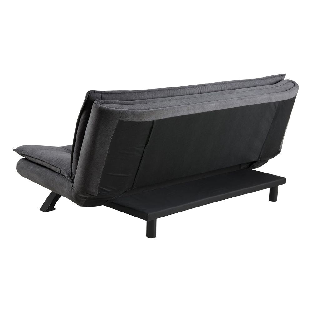AC Design Furniture 'Jasper' Bettcouch in Dunkelgrau/Schwarz: Schlafsofa mit 3 Liegepositionen