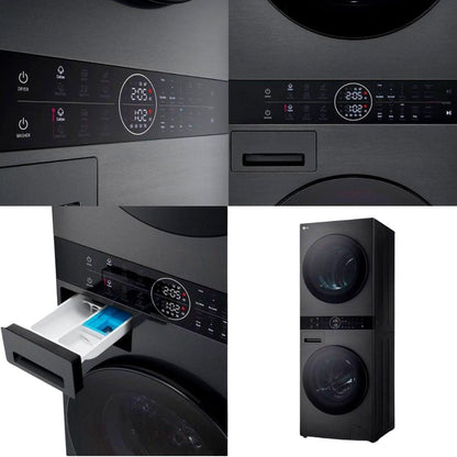 LG (WT1210BBF) Washtower: Washing Machine - 12 kg &amp; Dryer - 10 kg | Single Panel, WiFi, Black