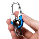 Premium Stainless Steel Carabiner Keychain | Double Ring, Fishing & Car Accessories