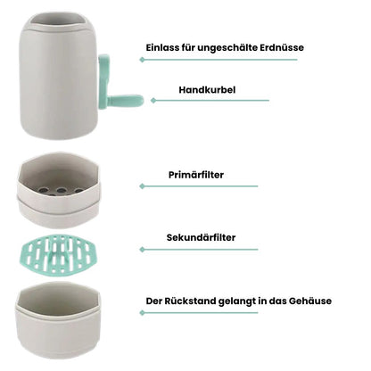 Erdnussschaler und Peller mit Handkurbel | Schalenentfernung für Pistazien, Erdnüsse etc.