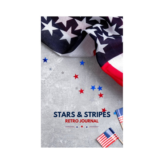 Stars & Stripes Retro Journal: 6x9 Inch, 100 Pages, Lined - Vintage USA